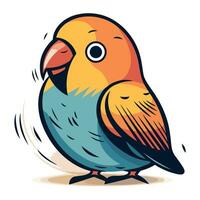 Vektor Illustration von ein süß Karikatur Papagei. isoliert auf Weiß Hintergrund.