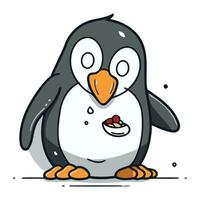 söt tecknad serie pingvin. vektor illustration av rolig pingvin.