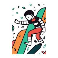 Snowboarder. extrem Sport. Vektor Illustration im Gekritzel Stil