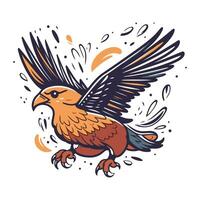 Vektor Hand gezeichnet Gekritzel skizzieren Stil Illustration von ein fliegend Adler.