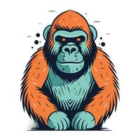 gorilla isolerat på vit bakgrund. vektor illustration i tecknad serie stil.