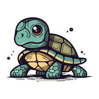 süß Karikatur Schildkröte. Vektor Illustration. isoliert auf Weiß Hintergrund.