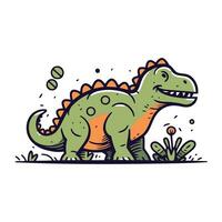 süß Dinosaurier. Vektor Illustration im Karikatur Stil. isoliert auf Weiß Hintergrund.