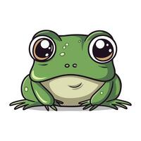 Frosch Charakter Karikatur Tier Vektor Illustration. komisch Frosch Tier Maskottchen.