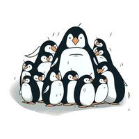 Pinguin Familie. Vektor Illustration von ein Gruppe von Pinguine.