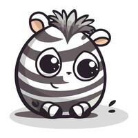 süß Zebra Charakter Design. süß Tier Vektor Illustration.