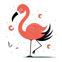 flamingo fågel på en vit bakgrund. vektor illustration i platt stil.