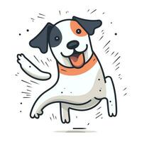 Jack Russell Terrier. Vektor Illustration von ein komisch Karikatur Hund.