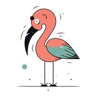 Flamingo. Vektor Illustration im eben Stil. isoliert auf Weiß Hintergrund.