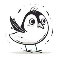 Vektor Illustration von ein süß Karikatur Pinguin. Hand gezeichnet Vogel.