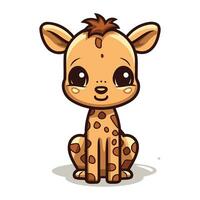 süß Giraffe Karikatur Maskottchen Charakter Vektor Illustration.