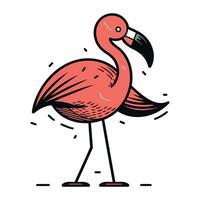 flamingo. vektor illustration. isolerat på en vit bakgrund.