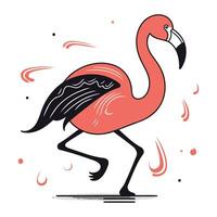 Flamingo auf Weiß Hintergrund. Vektor Illustration im eben Stil.