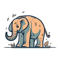 Elefant. Vektor Illustration von ein Elefant im ein eben Stil.