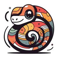 söt tecknad serie orm. vektor illustration för din design. färg sida