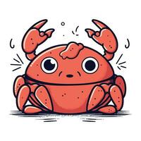 süß Krabbe. Vektor Illustration von ein süß Karikatur Krabbe isoliert auf Weiß Hintergrund.