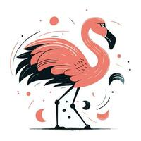 Flamingo auf ein Weiß Hintergrund. Hand gezeichnet Vektor Illustration.