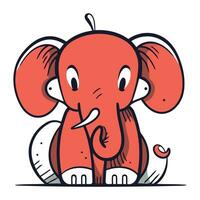 süß Karikatur Elefant. Vektor Illustration isoliert auf ein Weiß Hintergrund.