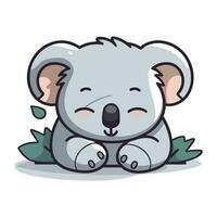 Koala Schlafen süß Karikatur Charakter Vektor Illustration. süß Koala Schlafen süß Karikatur Tier.