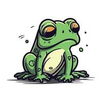 Karikatur Grün Frosch. Vektor Illustration isoliert auf ein Weiß Hintergrund.