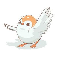 Vektor Illustration von ein süß wenig Vogel. isoliert auf Weiß Hintergrund.