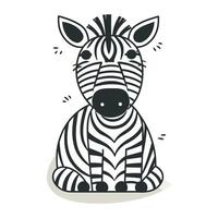 Zebra Gekritzel Symbol. Tier Karikatur Thema. isoliert Design. Vektor Illustration