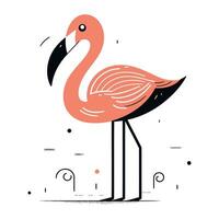 Flamingo. Vektor Illustration im eben Stil. isoliert auf Weiß Hintergrund.