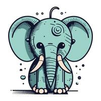 süß Karikatur Elefant isoliert auf ein Weiß Hintergrund. Vektor Illustration.