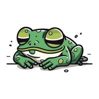 süß Karikatur Frosch isoliert auf ein Weiß Hintergrund. Vektor Illustration.