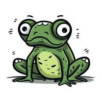 Karikatur Frosch. Vektor Illustration von ein komisch Frosch isoliert auf Weiß Hintergrund.