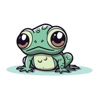 süß Karikatur Frosch isoliert auf ein Weiß Hintergrund. Vektor Illustration.