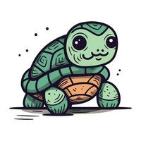 süß Karikatur Schildkröte. Vektor Illustration von ein komisch Schildkröte.
