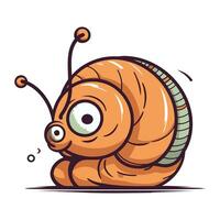 süß Karikatur Schnecke. Vektor Illustration. isoliert auf Weiß Hintergrund.