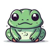 Frosch Karikatur Charakter Vektor Illustration. süß Grün Frosch Symbol.