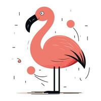 Flamingo. Vektor Illustration im eben Stil. isoliert auf Weiß Hintergrund.