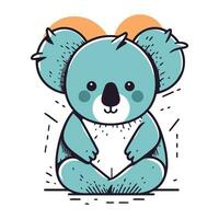 söt tecknad serie koala. vektor illustration av en söt koala.