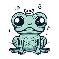 süß Karikatur Frosch. Vektor Illustration. isoliert auf Weiß Hintergrund.