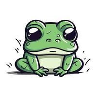 süß Karikatur Frosch isoliert auf Weiß Hintergrund. Vektor Lager Illustration.