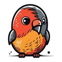 Vektor Illustration von ein rot Gimpel Vogel auf Weiß Hintergrund.