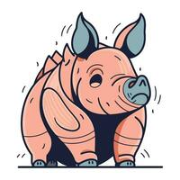 rolig tecknad serie gris. vektor illustration av en rolig tecknad serie gris.
