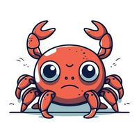 süß Karikatur Krabbe. Vektor Illustration von ein süß rot Krabbe.