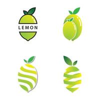 citron vektor logotyp ikonuppsättning