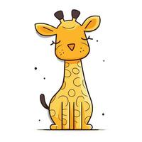 süß Karikatur Giraffe. Tier Charakter Design. Vektor Illustration.