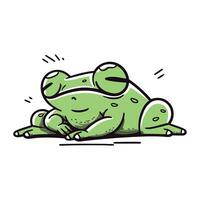 Frosch Sitzung auf das Boden. Vektor Illustration von ein Karikatur Frosch.