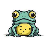 süß Karikatur Frosch. Vektor Illustration isoliert auf ein Weiß Hintergrund.