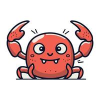 süß Karikatur Krabbe. Vektor Illustration von ein komisch Krabbe Charakter.