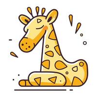 süß Karikatur Giraffe. Vektor Illustration im ein eben Stil.