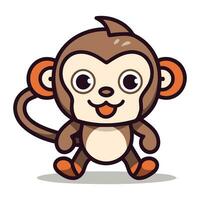 süß Affe Karikatur Maskottchen Charakter Vektor Symbol Illustration Design