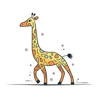 Giraffe. Vektor Illustration auf Weiß Hintergrund. eben Stil.