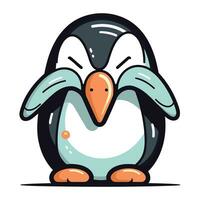 pingvin tecknad serie vektor illustration. söt pingvin ikon.